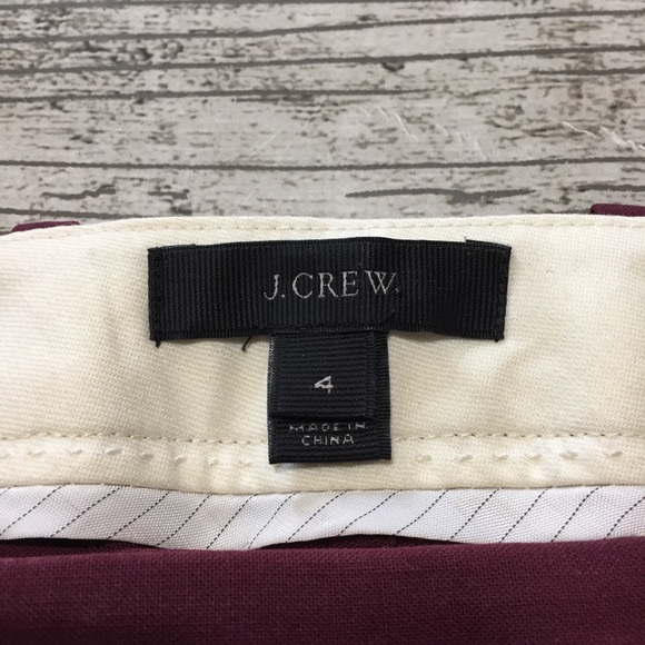 J crew tollegno 1900 Italy dress pants crop women’s 4 (Inseam 24.5) burgundy - Picture 10 of 11